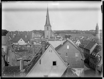 Stadtmuseum Weimar, Eichhorn 256 (K I 031 A), Blick vom Dach des Hauses Geleitstraße 8 Richtung Osten, 1944