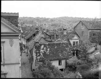 Stadtmuseum Weimar, Eichhorn 549 (K II 010a A), Blick über die »Große Töpfergasse« Richtung »Unterm Thüringer Hof«, um 1936