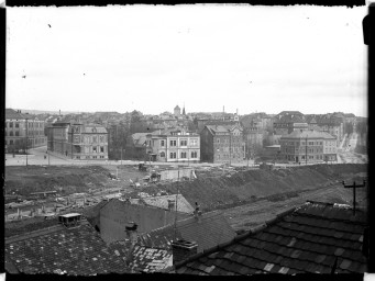 Stadtmuseum Weimar, Eichhorn 592 (K II 022 A), Blick über die Berggasse Richtung Karl-August-Platz, Brennerstraße, Friedrich-Ebert-Straße, 1937