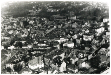 Stadtarchiv Weimar, 60 10-1/1, Blick von Südwesten auf die Altstadt, um 1989