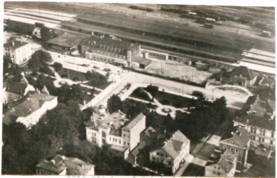 Stadtarchiv Weimar, 60 10-1/1, Blick auf auf den in Bau befindlichen Bahnhof, 1919