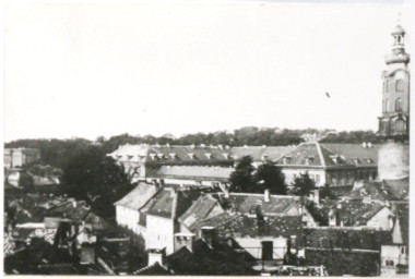 Stadtarchiv Weimar, 60 10-1/1, Blick von der Herderkirche in Richtung Schloss, ohne Datum