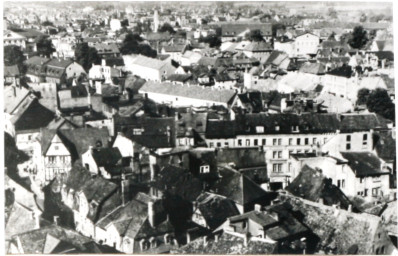 Stadtarchiv Weimar, 60 10-1/1, Blick vom Schlossturm in Richtung Nordwesten auf die Altstadt, ohne Datum