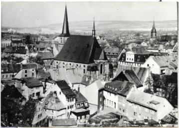 Stadtarchiv Weimar, 60 10-1/1, Blick vom Schlossturm in Richtung Nordwesten, 1982