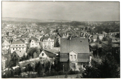 Stadtarchiv Weimar, 60 10-1/1, Blick von Südosten in Richtung Residenzschloss, ohne Datum