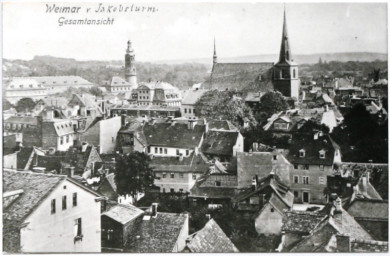 Stadtarchiv Weimar, 60 10-1/1, Blick von der Jakobskirche in Richtung Südosten, ohne Datum