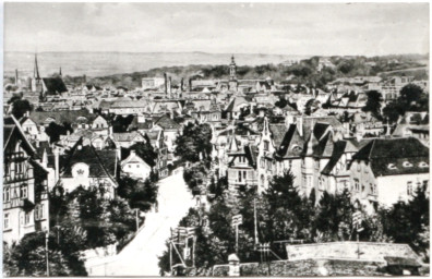 Stadtarchiv Weimar, 60 10-1/1, Blick von Südwesten in Richtung Residenzschloss, ohne Datum