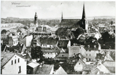 Stadtarchiv Weimar, 60 10-1/1, Blick von Norden in Richtung Herderkirche, ohne Datum