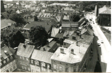 Stadtarchiv Weimar, 60 10-1/1, Blick vom Studentenwohnheim "Langer Jakob" in Richtung Westen, 1978