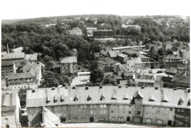 Stadtarchiv Weimar, 60 10-1/1, Blick vom Studentenwohnheim "Langer Jakob" in Richtung Osten, 1978