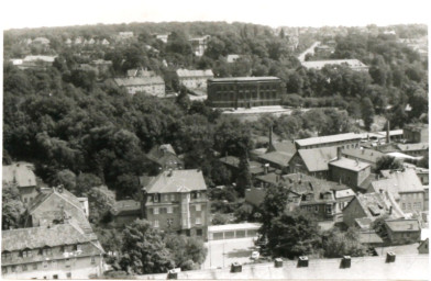 Stadtarchiv Weimar, 60 10-1/1, Blick vom Studentenwohnheim "Langer Jakob" in Richtung Osten, 1978