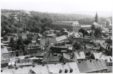 Stadtarchiv Weimar, 60 10-1/1, Blick vom Studentenwohnheim "Langer Jakob" in Richtung Südosten, 1978