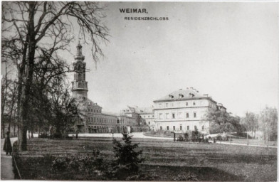 Stadtarchiv Weimar, 60 10-5/1 Bd. 1, Blick vom Ilmpark auf das Residenzschloss, vor 1913