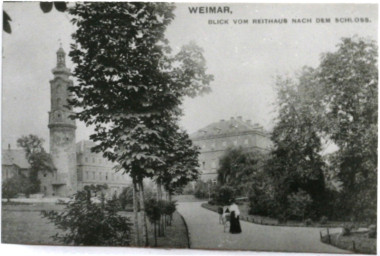 Stadtarchiv Weimar, 60 10-5/1 Bd. 1, Blick vom Reithaus zum Residenzschloss, vor 1913