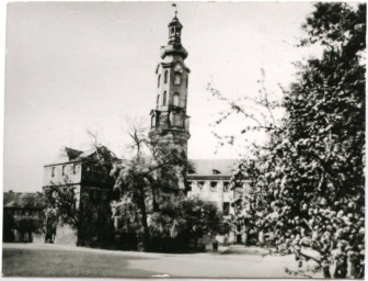 Stadtarchiv Weimar, 60 10-5/1 Bd. 2, Blick vom Platz der Demokratie auf das Residenzschloss, ohne Datum