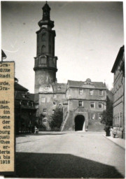 Stadtarchiv Weimar, 60 10-5/1 Bd. 1, Blick vom Grünen Markt auf die sogenannte Bastille, vor 1945