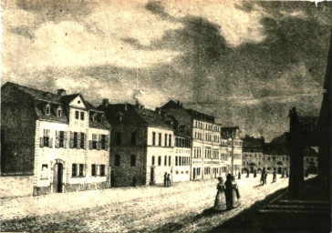 Stadtarchiv Weimar, 60 10-5/10, Blick in die Schillerstraße um 1880 (Zeichnung), ohne Datum