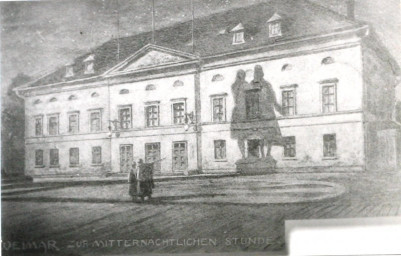 Stadtarchiv Weimar, 60 10-5/11, Blick auf den Theaterplatz (Zeichnung), ohne Datum