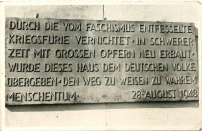 Stadtarchiv Weimar, 60 10-5/11, Gedenktafel am Nationaltheater, ohne Datum