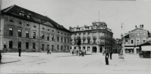 Stadtarchiv Weimar, 60 10-5/12, Blick auf den Theaterplatz , um 1900