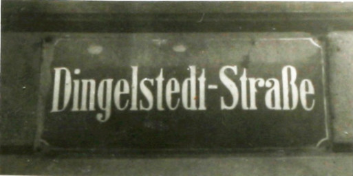 Stadtarchiv Weimar, 60 10-5/12, Straßenschild"Dingelstedt-Straße" , ohne Datum