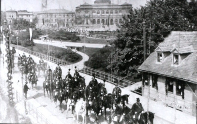 Stadtarchiv Weimar, 60 10-5/14, Festzug der Postillione auf dem "Viadukt", 1910