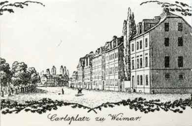 Stadtarchiv Weimar, 60 10-5/14, Blick auf den Carlsplatz zu Weimar (Zeichnung), ohne Datum