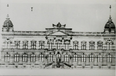 Stadtarchiv Weimar, 60 10-5/14, Fassaden-Entwurf "Postamt" , 1925