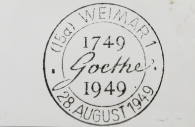 Stadtarchiv Weimar, 60 10-5/14, Poststempel anlässlich des 200. Geburtstages Goethes, ohne Datum