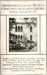 Stadtarchiv Weimar, 60 10-5/15, GROSSHERZOGLICHES MUSEUM FÜR KUNST UND KUNSTGEWERBE WEIMAR, AM KARLSPLATZ, ohne Datum