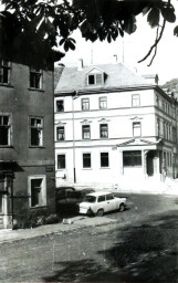 Stadtarchiv Weimar, 60 10-5/16, Blick auf die Kreuzung Schlossgasse/Vorwerksgasse, 1984