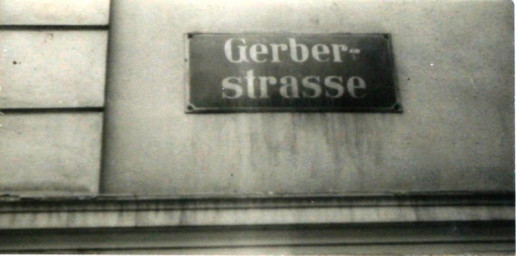 Stadtarchiv Weimar, 60 10-5/16, Straßenschild "Gerberstraße", ohne Datum