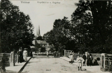 Stadtarchiv Weimar, 60 10-5/16, Blick auf die Kegelbrücke und zum Kegelplatz, ohne Datum