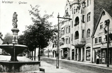 Stadtarchiv Weimar, 60 10-5/17, Blick in die Straße "Graben", um 1900