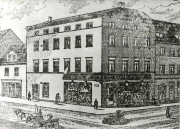 Stadtarchiv Weimar, 60 10-5/17, Blick auf Haus Graben 20/Ecke Jakobstraße, um 1900