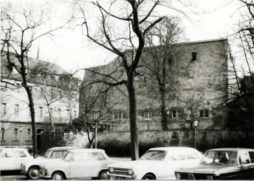 Stadtarchiv Weimar, 60 10-5/17, Blick auf die Grünanlage am Graben/Ecke Karlstraße, ohne Datum