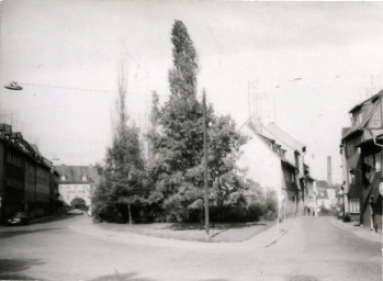 Stadtarchiv Weimar, 60 10-5/17, Blick auf den Kreuzungsbereich Jakobstraße/Wagnergasse/ Ferdinand-Freiligrath-Straße, ohne Datum