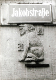 Stadtarchiv Weimar, 60 10-5/18, Straßenschild "Jakobstraße", ohne Datum