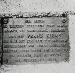 Stadtarchiv Weimar, 60 10-5/18, Gedenktafel für Hofrath Franz Kirms, ohne Datum