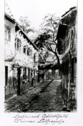 Stadtarchiv Weimar, 60 10-5/18, Blick in die Luthergasse (Aquarell), ohne Datum