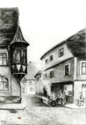 Stadtarchiv Weimar, 60 10-5/18, Blick in die Luthergasse (Zeichnung), um 1900