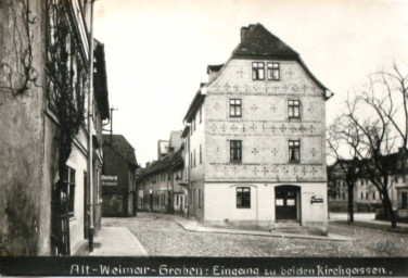 Stadtarchiv Weimar, 60 10-5/19, Blick in die Große Kirchgasse, ohne Datum