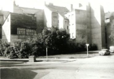 Stadtarchiv Weimar, 60 10-5/19, Blick aus der Wagnergasse über Jakobstraße in die Großen Kirchgasse, 1986