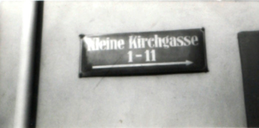 Stadtarchiv Weimar, 60 10-5/19, Straßenschild "Kleine Kirchgasse 1-11", ohne Datum