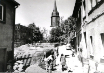 Stadtarchiv Weimar, 60 10-5/19, Blick in die Kleine Kirchgasse , 1986