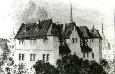 Stadtarchiv Weimar, 60 10-5/2, Blick zum Roten Schloss (Zeichnung), ohne Datum