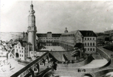 Stadtarchiv Weimar, 60 10-5/2, Blick auf das Stadtschloss (Zeichnung), ohne Datum