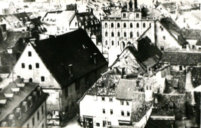 Stadtarchiv Weimar, 60 10-5/2, Blick vom Schlossturm auf den Grünen Markt, vor 1945