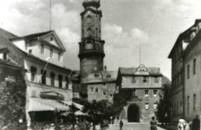 Stadtarchiv Weimar, 60 10-5/2, Blick vom Grünen Markt zum Burgplatz, um 1935