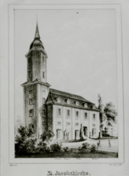 Stadtarchiv Weimar, 60 10-5/20, Blick auf die Weimarer St. Jakobskirche, ohne Datum